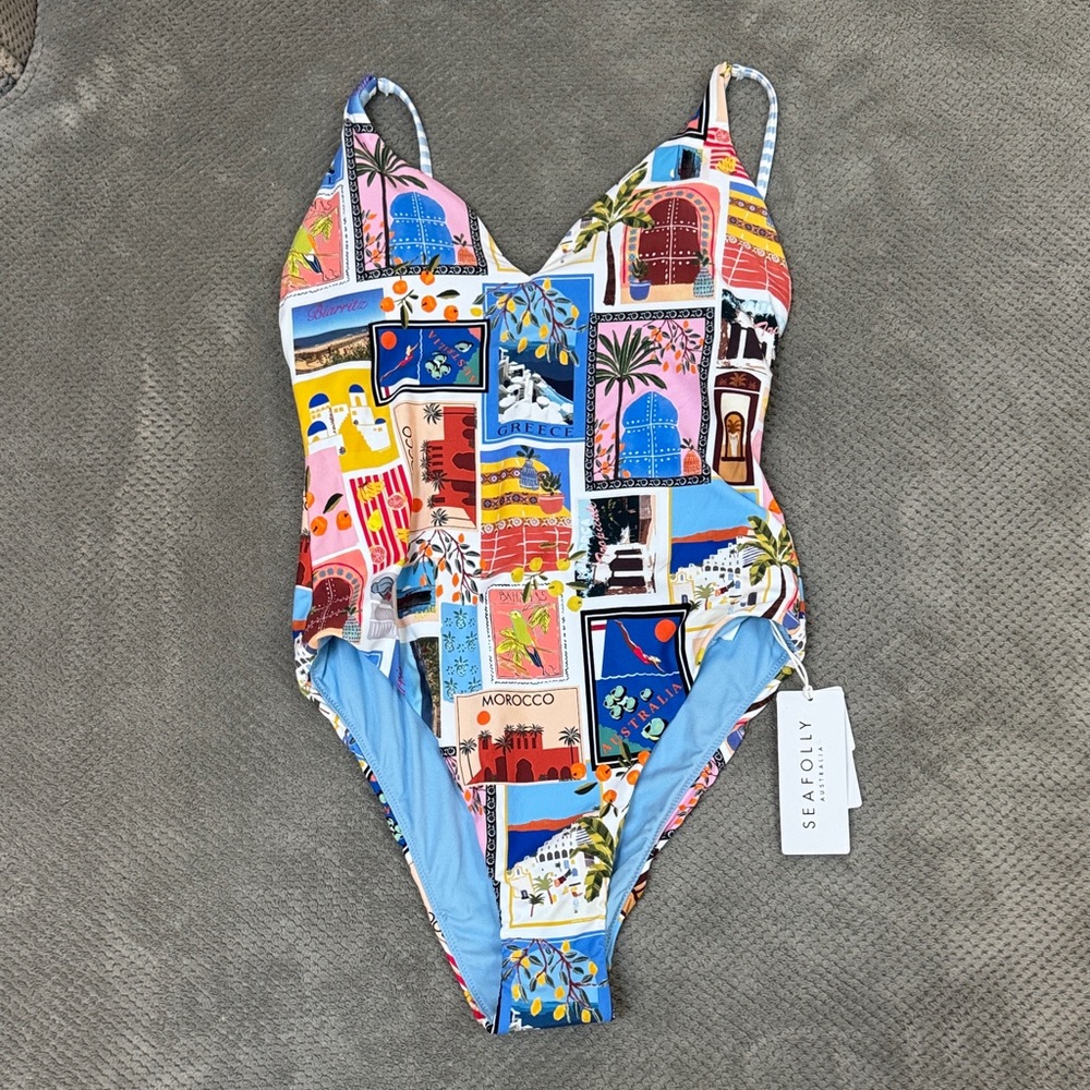 Seafolly Postcard Print One-Piece Swimsuit